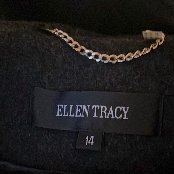 Ellen Tracy Winter Wool Coat with Hood Full Zip Brown  Sz 14 - Picture 10 of 11